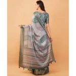 Generic Women's Polyester Printed Saree With Unstitched Blouse 5.5 Mtr (Multicolor) - Image 2