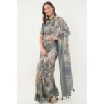 Generic Women's Polyester Printed Saree With Unstitched Blouse 5.5 Mtr (Multicolor) - Image 4