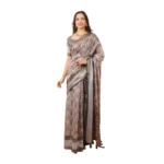 Generic Women's Polyester Printed Saree With Unstitched Blouse 5.5 Mtr (Multicolor)