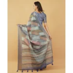 Generic Women's Polyester Printed Saree With Unstitched Blouse 5.5 Mtr (Multicolor) - Image 4