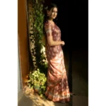 Generic Women's Polyester Printed Saree With Unstitched Blouse 5.5 Mtr (Maroon) - Image 3