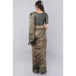 Generic Women's Polyester Printed Ready To Wear Saree With Unstitched Blouse 5.5 Mtr (Grey) - Image 2