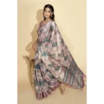 Generic Women's Polyester Printed Saree With Unstitched Blouse 5.5 Mtr (Multicolor) - Image 4