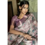 Generic Women's Polyester Printed Saree With Unstitched Blouse 5.5 Mtr (Multicolor) - Image 2