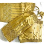 Generic Women's Phantom Silk Embroidered Designer Neck Padded Blouse (Beige 38 Ready (Alterable up to 42) - Image 3