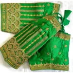 Generic Women's Phantom Silk Embroidered Designer Neck Padded Blouse (Light Green 38 Ready (Alterable up to 42) - Image 2