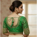 Generic Women's Phantom Silk Embroidered Designer Neck Padded Blouse (Light Green 38 Ready (Alterable up to 42) - Image 3