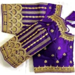 Generic Women's Phantom Silk Embroidered Designer Neck Padded Blouse (Purple 38 Ready (Alterable up to 42) - Image 2