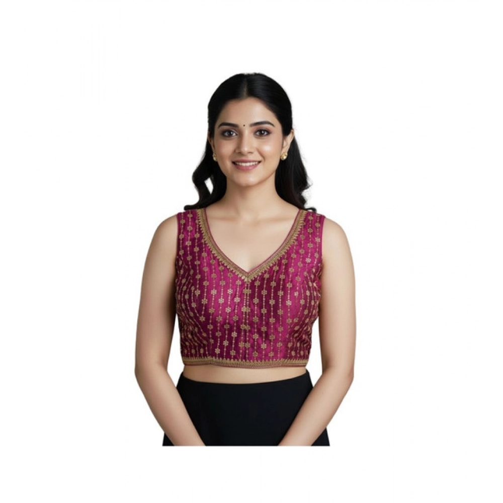 PID-64771-Women-s-Silk-Blend-Embroidered-V-Neck-Non-Padded-Blouse-Maroon-38-Ready-Alterable-up-to-4-1000x1000-1.webp Generic Women's Silk Blend Embroidered V-Neck Non Padded Blouse (Dark Wine 38 Ready (Alterable up to 42) - Image 1
