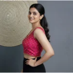 Generic Women's Silk Blend Embroidered V-Neck Non Padded Blouse (Pink 38 Ready (Alterable up to 42) - Image 3