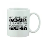 Printed Ceramic Coffee Mug - 1 Pieces, White, 11oz