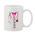 Printed Ceramic Coffee Mug - 1 Pieces, White, 11oz