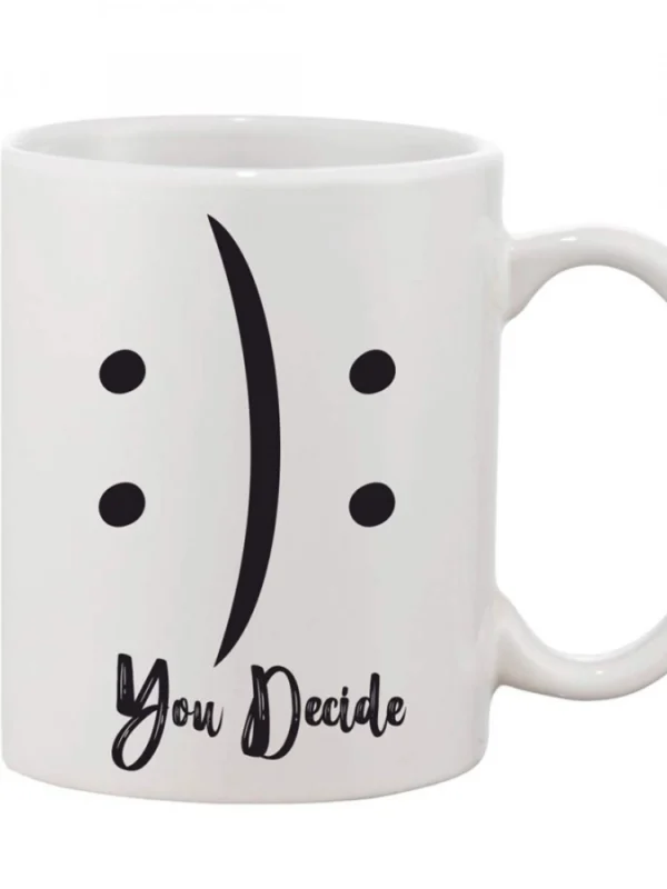 Printed Ceramic Coffee Mug - 1 Pieces, White, 11oz