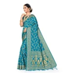 Women's Banarasi Silk Saree (Sky blue, 5-6mtrs) - Image 3