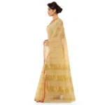 Women's Kota Doria Cotton Saree With Blouse (Chikoo,6-3 Mtrs) - Image 2