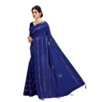 Women's Vichitra Silk HotFix Stone Work Saree With Blouse (Blue, 5-6 Mtrs) - Image 4