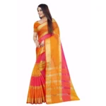 Women's Kota Doria Cotton Plain Saree With Blouse (Multicolor, 5-6 Mtrs) - Image 3