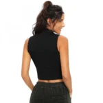 Women's Polyester, Knitting Western Wear Tops (Black) - Image 2