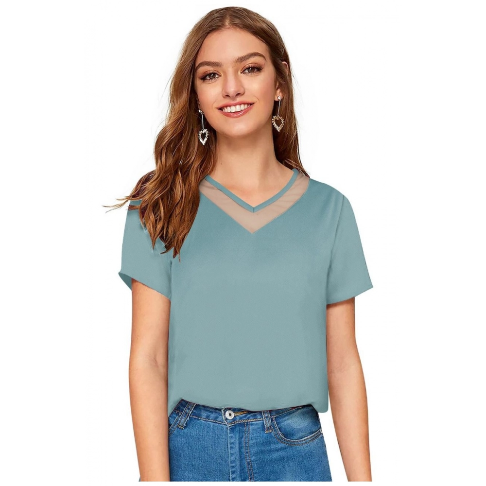 51354275431_f21e031979_o_d-1000x1000-1.webp Women's Polyester, Knitting Western Wear T-Shirt (Pista) - Image 1