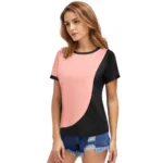 Women's Polyester, Knitting Western Wear T-Shirt (Peach) - Image 3