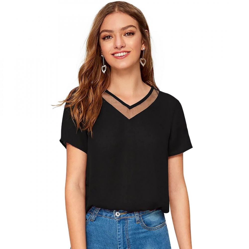 51354499848_b7ab2deb02_o_d-1000x1000-1.webp Women's Polyester, Knitting Western Wear T-Shirt (Black) - Image 1