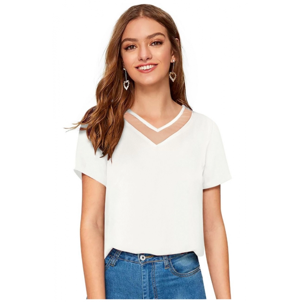 51355013879_73ed45f69a_o_d-1000x1000-1.webp Women's Polyester, Knitting Western Wear T-Shirt (White) - Image 1