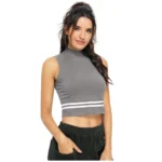 Women's Polyester, Knitting Western Wear Tops (Grey) - Image 2