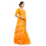Women's Kota Doria Cotton Checked Saree With Blouse (Yellow, 5-6 Mtrs) - Image 5