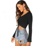 Women's 95% Polyester 5% Spandex Western Wear Tops (Black) - Image 5