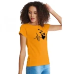 Women's Cotton Western Wear T Shirt (Yellow) - Image 3