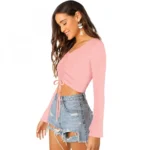 Women's 95% Polyester 5% Spandex Western Wear Tops (Peach) - Image 3