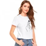 Women's Cotton Western Wear T Shirt (White) - Image 3