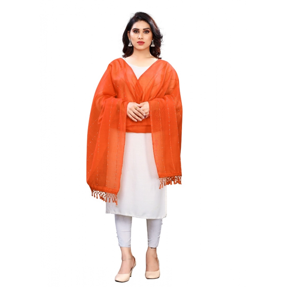 51954881117_2d6f9e8cbe_o_d-1000x1000-1.webp Women's Cotton Silk Strips Printed Dupatta (Orange, Length:2-2.4 mtr) - Image 1