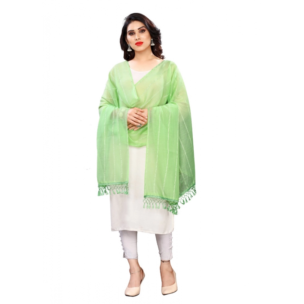 51955871421_2700b00b57_o_d-1000x1000-1.webp Women's Cotton Silk Strips Printed Dupatta (Parrot Green, Length:2-2.4 mtr) - Image 1