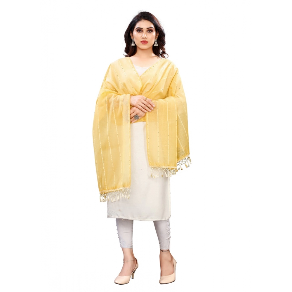 51955874541_90bc5f5e35_o_d-1000x1000-1.webp Women's Cotton Silk Strips Printed Dupatta (Yellow, Length:2-2.4 mtr) - Image 1