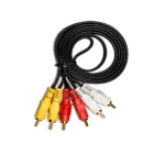 3RCA Male to 3RCA Male Audio Video Cable 1.5 Yards Compatible for TV, LCD, LED, DTH, DVD, VCR (Black) - Image 3