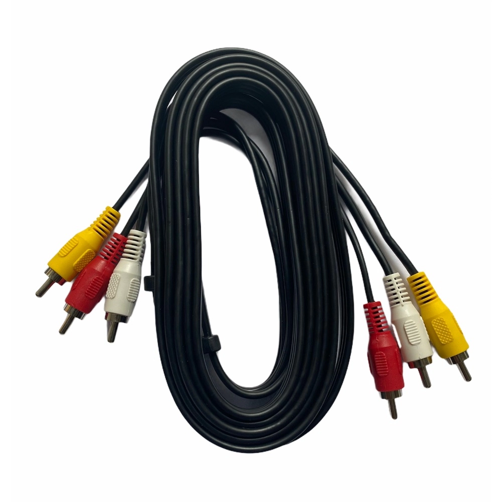 51959826731_fd7b383d66_o_d-1000x1000-1.webp 3RCA Male to 3RCA Male Audio Video Cable 3 Yards Compatible for TV, LCD, LED, DTH, DVD, VCR (Black) - Image 1