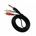 6.35mm Jack to 2RCA Audio Cable Male to Male 1.5 Yards Connects Home Theatre, DVD, Speaker, Headphone, Mixer, Amplifier, Guitar, Karaoke System (Black) - Image 2