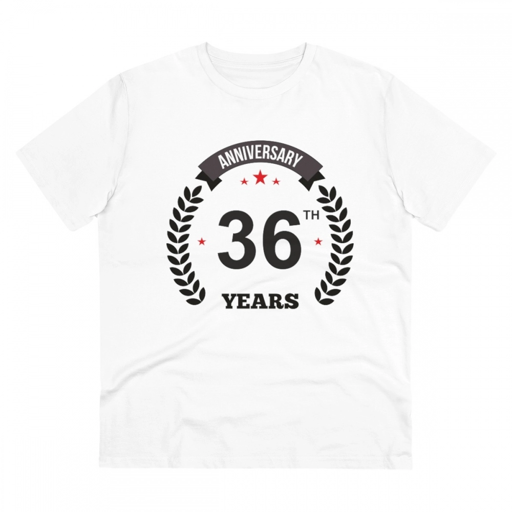 52054969772_20ee19207c_o_d-1000x1000-1.webp Men's PC Cotton 36th Anniversary Printed T Shirt (Color: White, Thread Count: 180GSM) - Image 1