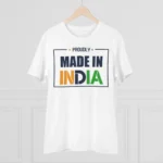 Men's PC Cotton Made In India Printed T Shirt (Color: White, Thread Count: 180GSM) - Image 3