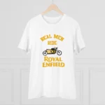 Men's PC Cotton Bike Ride Design Printed T Shirt (Color: White, Thread Count: 180GSM) - Image 3