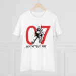 Men's PC Cotton Cricket Design Printed T Shirt (Color: White, Thread Count: 180GSM) - Image 3