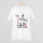 Men's PC Cotton Cricket Design Printed T Shirt (Color: White, Thread Count: 180GSM) - Image 3