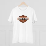 Men's PC Cotton Bike Ride Design Printed T Shirt (Color: White, Thread Count: 180GSM) - Image 3