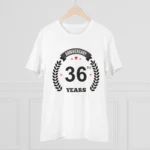 Men's PC Cotton 36th Anniversary Printed T Shirt (Color: White, Thread Count: 180GSM) - Image 3