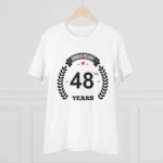 Men's PC Cotton 48th Anniversary Printed T Shirt (Color: White, Thread Count: 180GSM) - Image 3