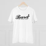 Men's PC Cotton Cast Design Barot Printed T Shirt (Color: White, Thread Count: 180GSM) - Image 3