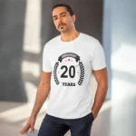 Men's PC Cotton 20th Anniversary Printed T Shirt (Color: White, Thread Count: 180GSM) - Image 6
