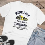 Men's PC Cotton Bike Ride Design Printed T Shirt (Color: White, Thread Count: 180GSM) - Image 4