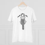 Men's PC Cotton Bike Ride Design Printed T Shirt (Color: White, Thread Count: 180GSM) - Image 3